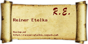 Reiner Etelka névjegykártya